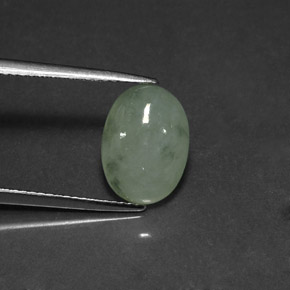 Jadéite vert naturelle transparent, 4,45 ct, transparent / translucide