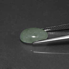 Jadéite vert naturelle transparent, 4,45 ct, transparent / translucide