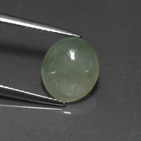 Jadéite vert naturelle transparent, 2,90 ct, transparent / translucide