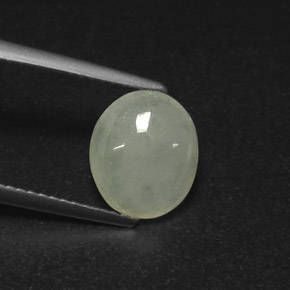Jadéite vert naturelle transparent, 2,81 ct, transparent / translucide