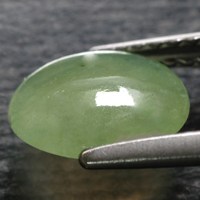 Jadéite vert naturelle transparent, 1,37 ct, transparent / translucide