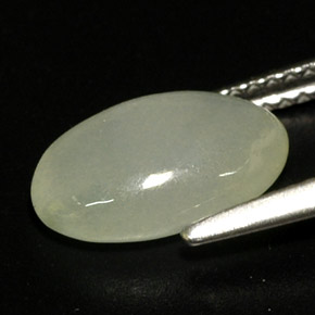 Jadéite vert naturelle transparent, 3,33 ct, transparent / translucide