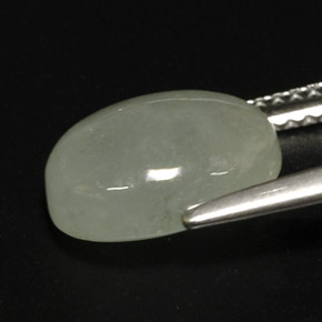 Jadéite vert naturelle transparent, 4,80 ct, transparent / translucide