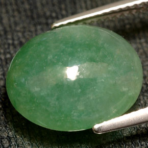 Jadéite vert naturelle transparent, 10,49 ct, transparent / translucide