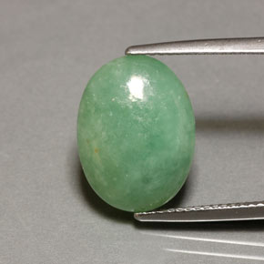 Jadéite vert naturelle transparent, 8,45 ct, transparent / translucide