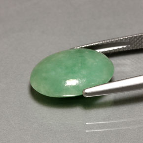 Jadéite vert naturelle transparent, 8,45 ct, transparent / translucide