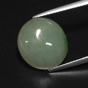 Jadéite vert naturelle transparent, 7,70 ct, transparent / translucide