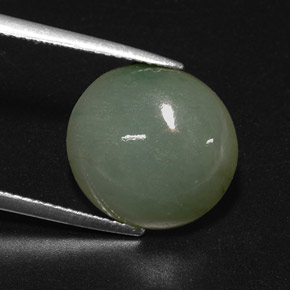 Jadéite vert naturelle transparent, 7,70 ct, transparent / translucide