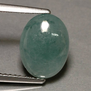 Jadéite vert naturelle transparent, 2,63 ct, transparent / translucide