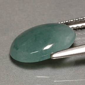Jadéite vert naturelle transparent, 2,63 ct, transparent / translucide