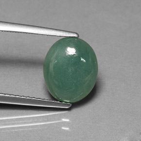 Jadéite vert naturelle transparent, 2,90 ct, transparent / translucide