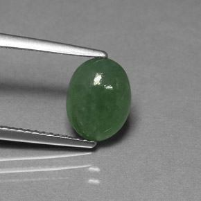 Jadéite vert naturelle transparent, 2,37 ct, transparent / translucide