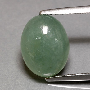 Jadéite vert naturelle transparent, 4,52 ct, transparent / translucide