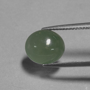 Jadéite vert naturelle transparent, 3,75 ct, transparent / translucide
