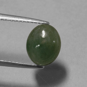 Jadéite vert naturelle transparent, 3,13 ct, transparent / translucide