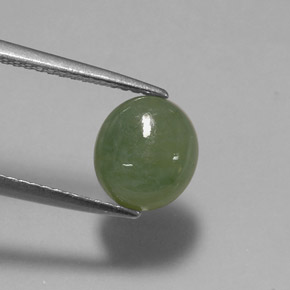 Jadéite vert naturelle transparent, 2,64 ct, transparent / translucide
