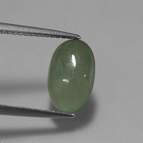 Jadéite vert naturelle transparent, 2,87 ct, transparent / translucide