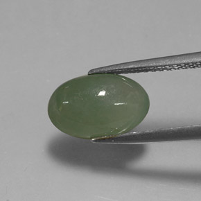 Jadéite vert naturelle transparent, 2,87 ct, transparent / translucide