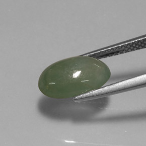 Jadéite vert naturelle transparent, 2,87 ct, transparent / translucide