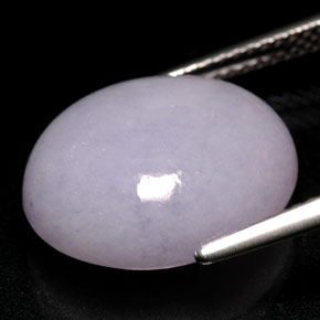 Jadéite bleue naturelle coupe ovale, 12,21 ct, opaque