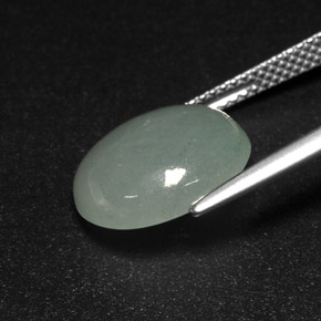 Jadéite vert naturelle transparent, 7,10 ct, transparent / translucide