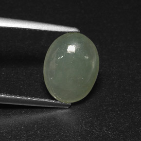 Jadéite vert naturelle transparent, 3,09 ct, transparent / translucide