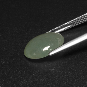 Jadéite vert naturelle transparent, 3,09 ct, transparent / translucide