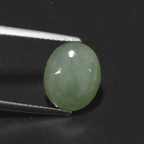 Jadéite vert naturelle transparent, 4,15 ct, transparent / translucide