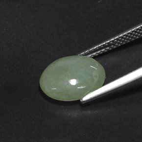 Jadéite vert naturelle transparent, 4,15 ct, transparent / translucide