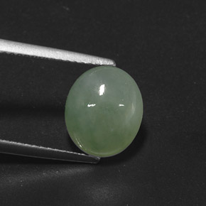 Jadéite vert naturelle transparent, 3,80 ct, transparent / translucide