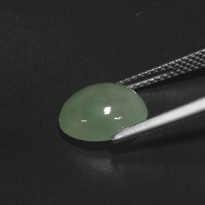 Jadéite vert naturelle transparent, 3,80 ct, transparent / translucide