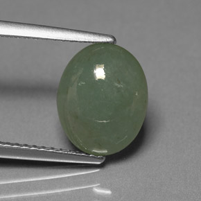 Jadéite vert naturelle transparent, 3,39 ct, transparent / translucide