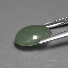 Jadéite vert naturelle transparent, 3,39 ct, transparent / translucide