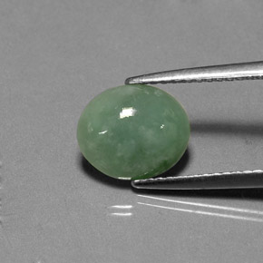 Jadéite vert naturelle transparent, 2,17 ct, transparent / translucide