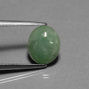 Jadéite vert naturelle transparent, 2,17 ct, transparent / translucide