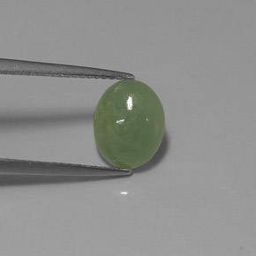 Jadéite vert naturelle transparent, 2,39 ct, transparent / translucide