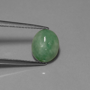 Jadéite vert naturelle transparent, 2,94 ct, transparent / translucide
