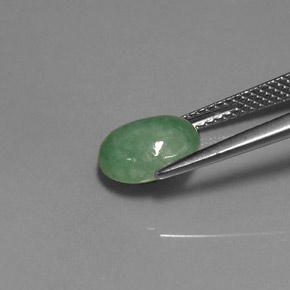 Jadéite vert naturelle transparent, 2,94 ct, transparent / translucide