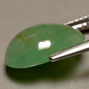 Jadéite vert naturelle coupe ovale, 6,22 ct, translucide