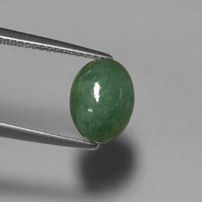 Jadéite vert naturelle coupe ovale, 2,60 ct, translucide