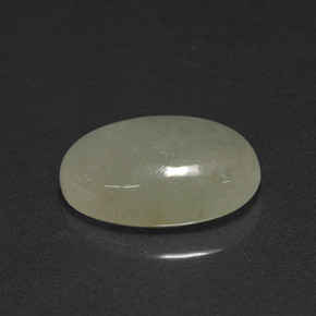 Jadéite Blanc Vert naturelle Coupe ovale, 3.64 ct, Translucide