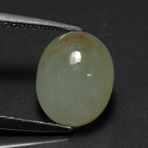 Jadéite Blanc Vert naturelle Coupe ovale, 3.90 ct, Translucide