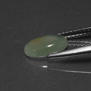 Jadéite Blanc Vert naturelle Coupe ovale, 1.48 ct, Translucide