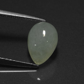 Jadéite Blanc Vert naturelle En forme de poire, 2.67 ct, Translucide