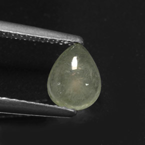 Jadéite vert naturelle en forme de poire, 0,63 ct, translucide