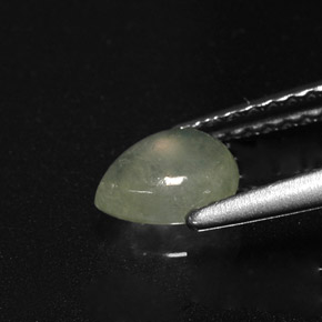 Jadéite vert naturelle en forme de poire, 0,63 ct, translucide