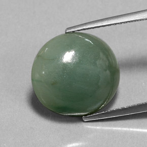 Jadéite vert naturelle transparent, 7,70 ct, transparent / translucide