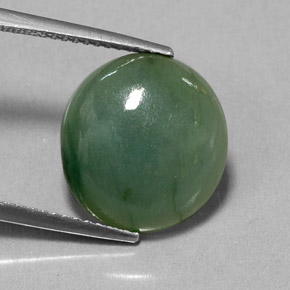 Jadéite vert naturelle transparent, 7,70 ct, transparent / translucide