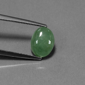 Jadéite vert naturelle transparent, 3,01 ct, transparent / translucide