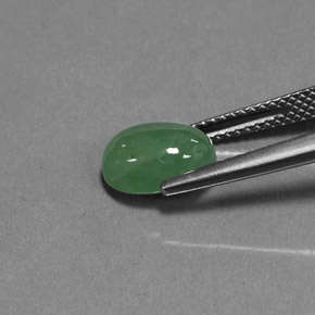 Jadéite vert naturelle transparent, 3,01 ct, transparent / translucide